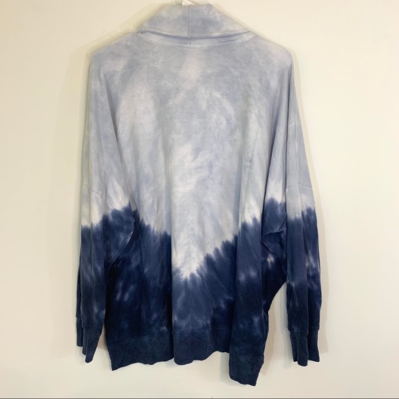 Victoria’s Secret PINK Blue Tie Dye Ombré Turtleneck Tunic Oversize Large - Picture 8 of 12